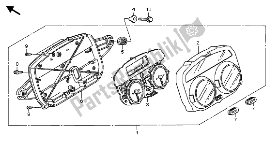 All parts for the Meter (mph) of the Honda XL 1000 VA 2011