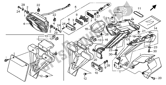 Toutes les pièces pour le Feu Arrière du Honda CBR 1000 RR 2008