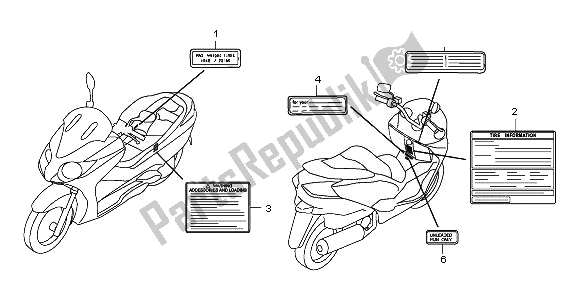 All parts for the Caution Label of the Honda NSS 250A 2008