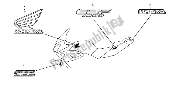 All parts for the Stripe & Mark of the Honda CBF 1000S 2007