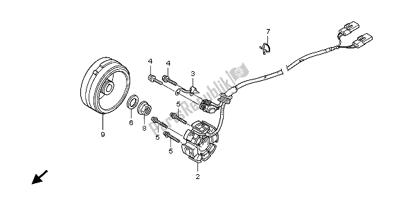 All parts for the Generator of the Honda CRF 250R 2007