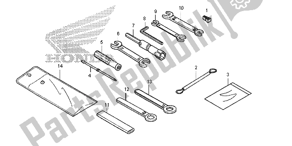 Alle onderdelen voor de Gereedschap van de Honda NC 700 SA 2013
