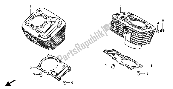 All parts for the Cylinder of the Honda VT 600C 1996