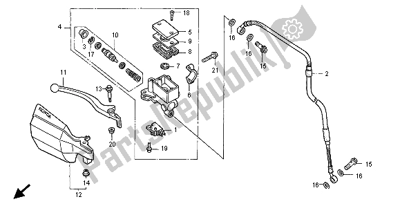 All parts for the Fr. Brake Master Cylinder of the Honda XLR 125R 1998