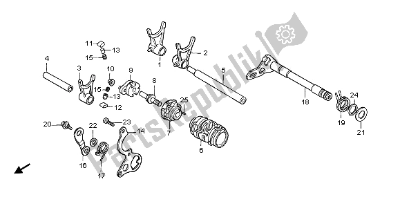 Todas las partes para Tambor De Cambio De Marchas de Honda CR 125R 1997