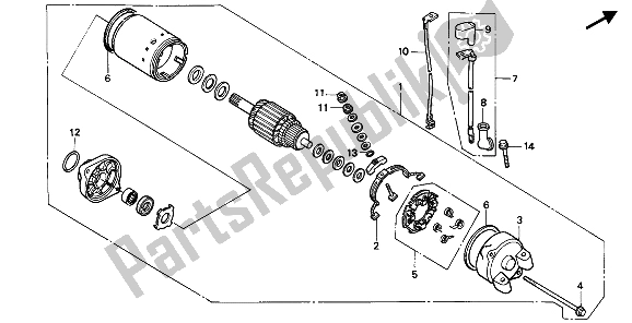 All parts for the Starting Motor of the Honda XRV 750 Africa Twin 1992