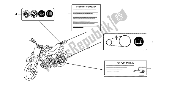 All parts for the Caution Label of the Honda CRF 150R SW 2012