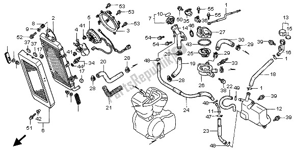 Tutte le parti per il Termosifone del Honda VT 1100C2 1999