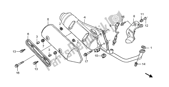 All parts for the Exhaust Muffler of the Honda PES 125 2013