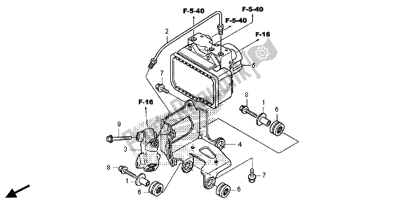 Alle onderdelen voor de Abs Modulator van de Honda VT 750 CS 2013