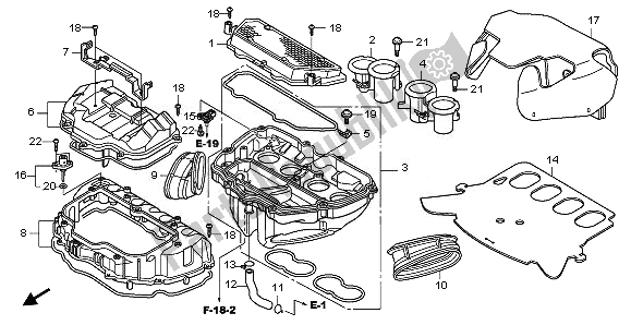 Tutte le parti per il Filtro Dell'aria del Honda CBR 1000 RR 2008