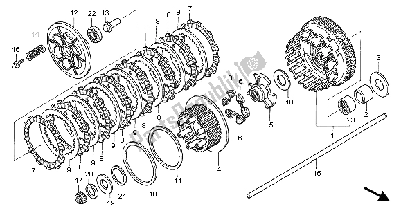 Todas as partes de Embreagem do Honda CB 1300A 2005