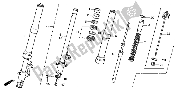 All parts for the Front Fork of the Honda CB 600F3 Hornet 2009