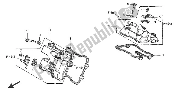 Todas las partes para Cubierta De Tapa De Cilindro de Honda XL 1000V 2005