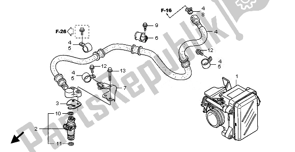 Alle onderdelen voor de Gasklephuis van de Honda SH 125 2010