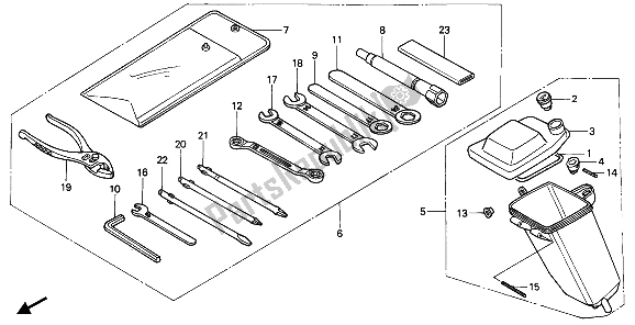 All parts for the Tools & Tool Box of the Honda NX 650 1990