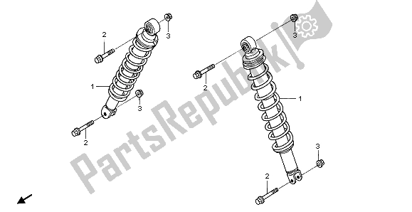 All parts for the Front Cushion of the Honda TRX 650 FA Fourtrax Rincon 2004