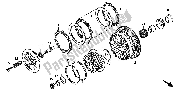 All parts for the Clutch of the Honda CBF 600N 2008