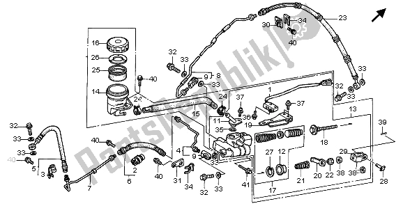 Todas las partes para Cilindro Maestro Del Freno Trasero de Honda GL 1500 SE 1995