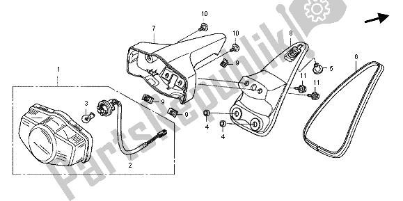 Todas as partes de Luz Traseira do Honda CB 1100A 2013