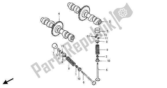 All parts for the Camshaft & Valve of the Honda CB 500 2002