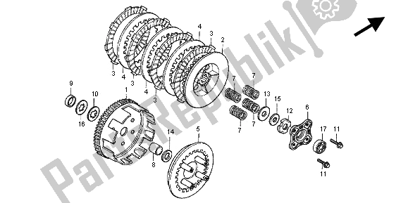 Alle onderdelen voor de Koppeling van de Honda TRX 90 2012