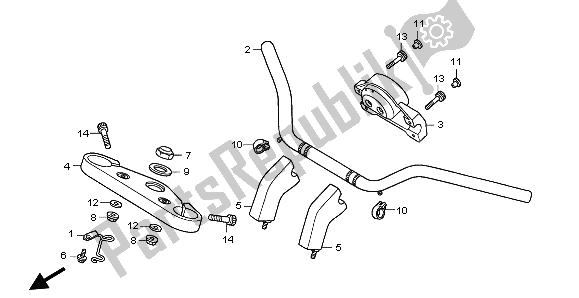 Tutte le parti per il Gestire Il Tubo E Il Ponte Superiore del Honda VTX 1800C 2002