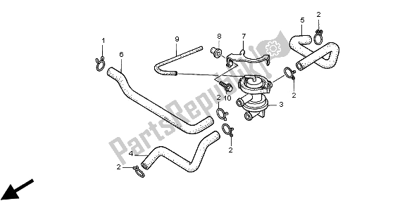 All parts for the Air Suction Valve of the Honda VT 750C 1997