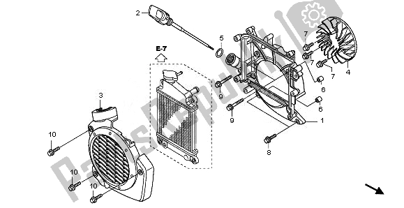 Alle onderdelen voor de Koelventilator En Radiatorafdekking van de Honda NHX 110 WH 2011