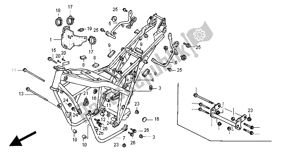 Todas las partes para Cuerpo Del Marco de Honda CB 500 2000