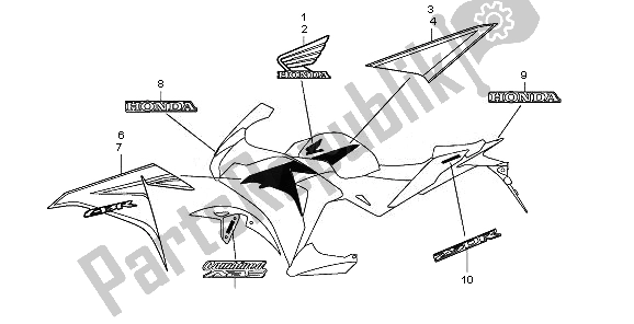 Tutte le parti per il Marchio del Honda CBR 250R 2011