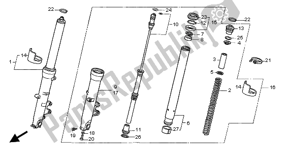 Todas las partes para Tenedor Frontal de Honda CBR 600 FS 2002