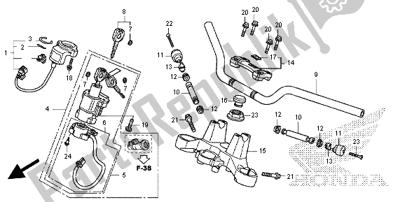 All parts for the Handle Pipe & Top Bridge of the Honda NC 700S 2012
