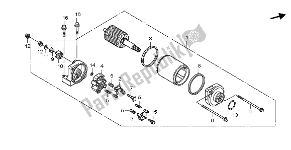 All parts for the Starting Motor of the Honda CBR 1000 RR 2009