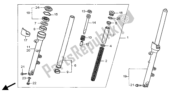 Todas las partes para Tenedor Frontal de Honda CBF 600N 2004