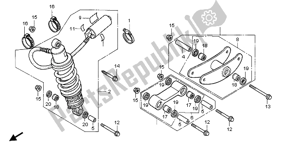 Tutte le parti per il Cuscino Posteriore del Honda CBR 600F 1996