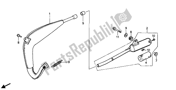 All parts for the Expansion Chamber of the Honda CR 80R 1993