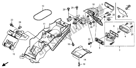 Tutte le parti per il Parafango Posteriore del Honda CBR 125R 2013