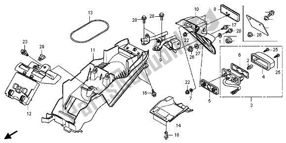 All parts for the Rear Fender of the Honda CBR 125R 2013