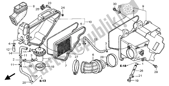 All parts for the Air Cleaner of the Honda FMX 650 2006