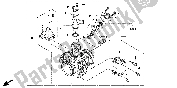 All parts for the Throttle Body of the Honda CBR 250 RA 2013