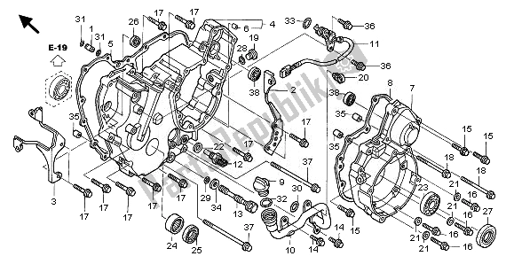 Toutes les pièces pour le Couvercle De Carter Arrière du Honda TRX 680 FA Fourtrax Rincon 2008