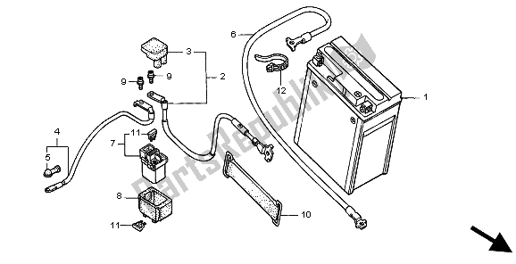 All parts for the Battery of the Honda CB 600F Hornet 1999