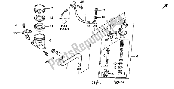 All parts for the Rr. Brake Master Cylinder of the Honda VFR 800A 2007