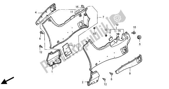 All parts for the Side Cover of the Honda ST 1100A 2000