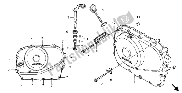 All parts for the Right Crankcase Cover of the Honda NT 700 VA 2007