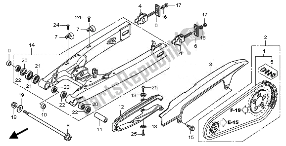 All parts for the Swingarm of the Honda CBF 1000 FTA 2010