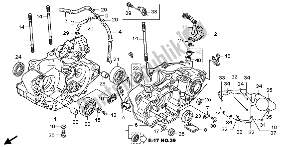 All parts for the Crankcase of the Honda CRF 250X 2006
