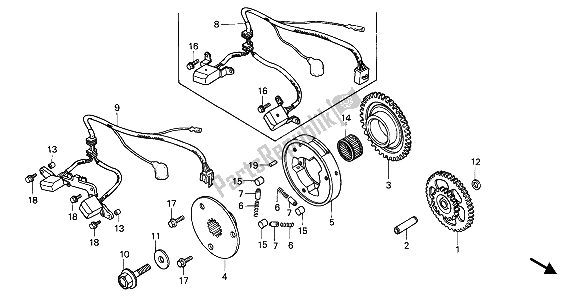 Todas las partes para Generador De Impulsos Y Embrague De Arranque de Honda VFR 750F 1987