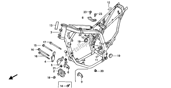 All parts for the Frame Body of the Honda XL 600 1988